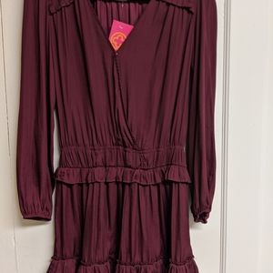 Purple silky dress